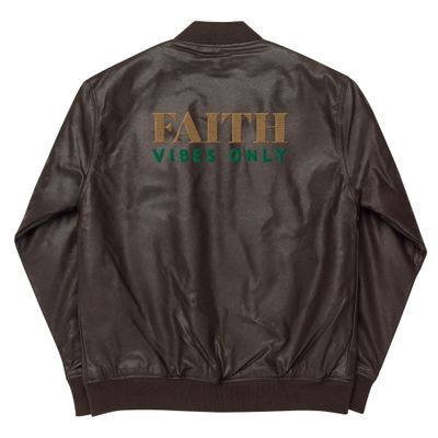 City Glory- Faith Abstract Leather Bomber Jacket
