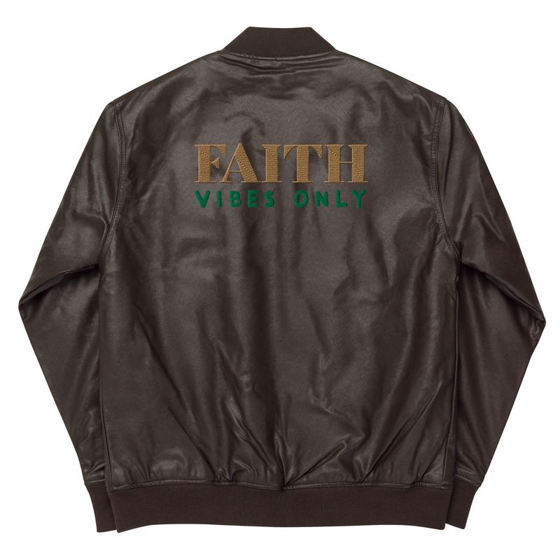 City Glory- Faith Abstract Leather Bomber Jacket