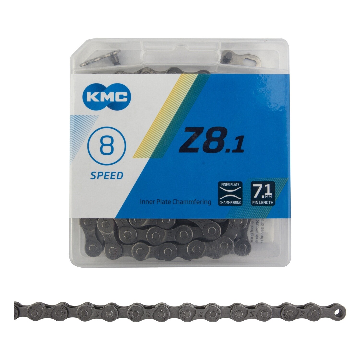 CHAIN KMC Z8.1 INDEX 8s GY/GY 116L
