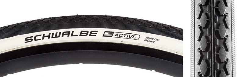 TIRE SWB CLASSIC HS159 27x1-1/4 ACTIVE TWIN K-GUARD BK/WH SBC WIRE