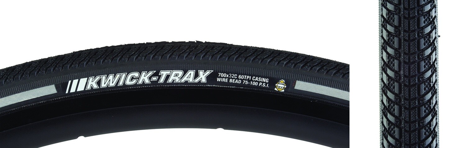 TIRE KEN KWICK TRAX 700x32 BK/BK/REF SRC/ICAP/60 WIRE 85psi
