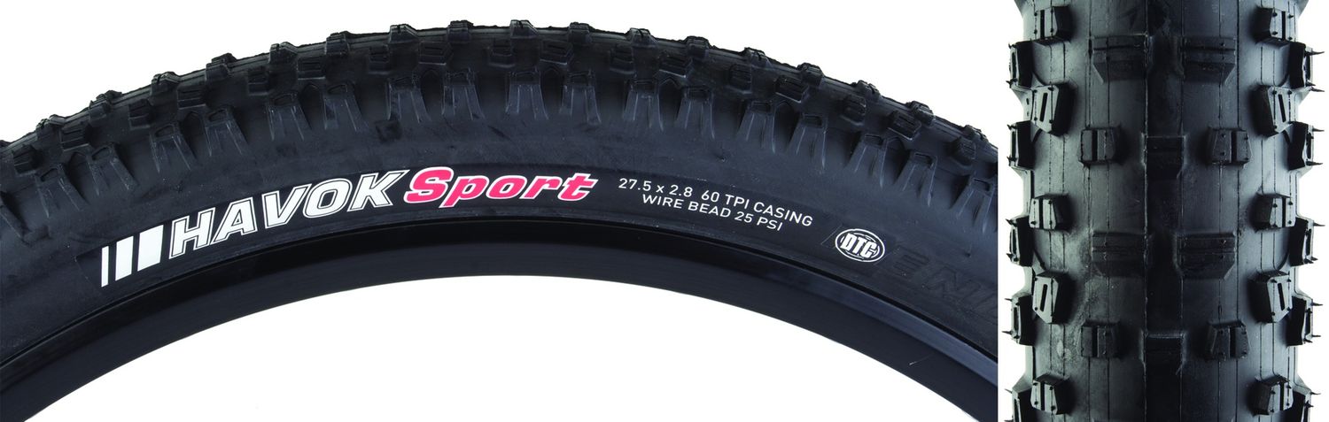 TIRE KEN HAVOK SPORT 27.5x2.8 BK/BK DTC/60 WIRE 25psi