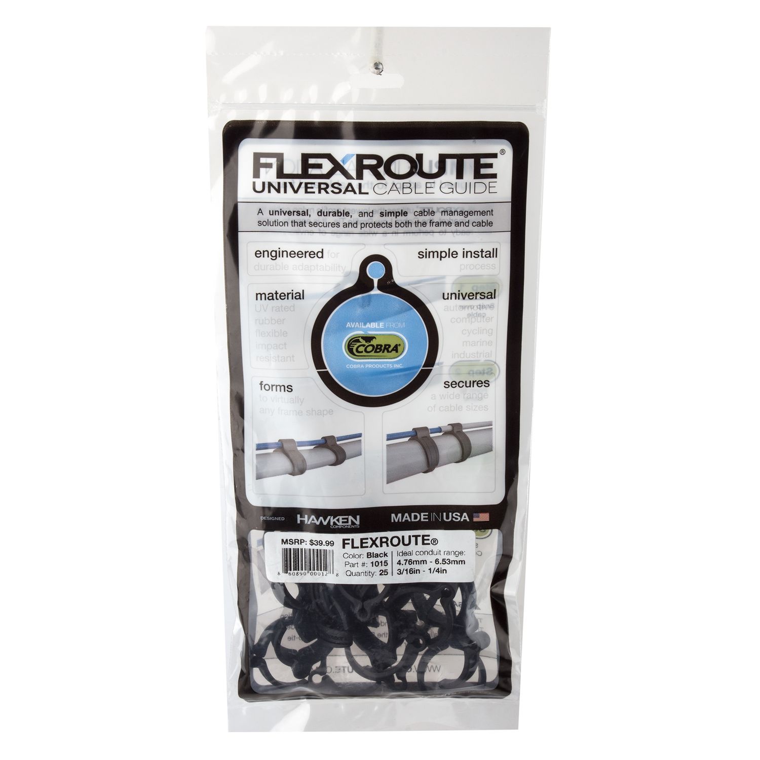 CABLE GUIDE COBRA FLEXROUTE GUIDES ONLY 25pk BULK BK