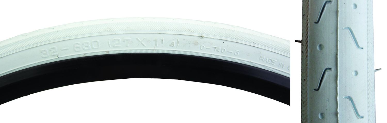 TIRE SUNLT 27x1-1/4 CST740 WH/WHT S-HP WIRE