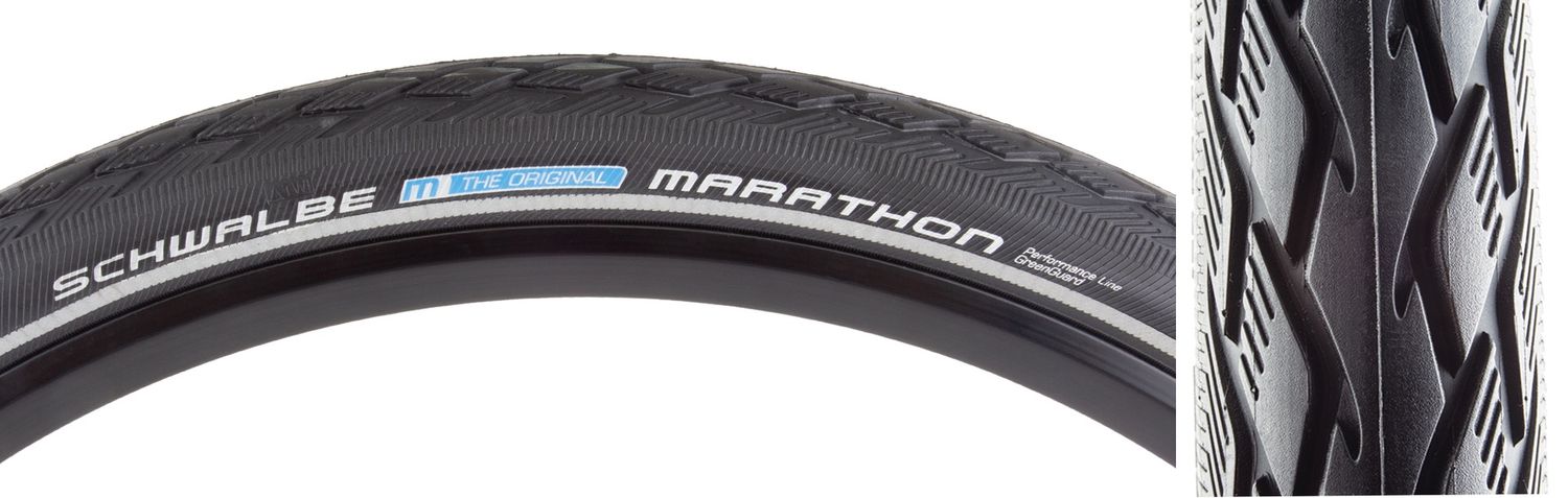 TIRE SWB MARATHON 16x1.35 (35-349) PERF TWIN GN-GUARD BK/BK/REF ENDURANCE E25 WIRE