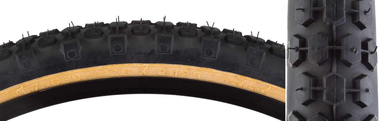 TIRE SUNLT 26x2.125 BK/GM CRUISER K80 WIRE