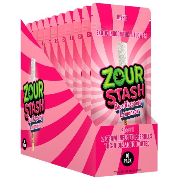 Zour Stash 2g Diamond Infused Prerolls 2ct (10ct display)[wholesale]