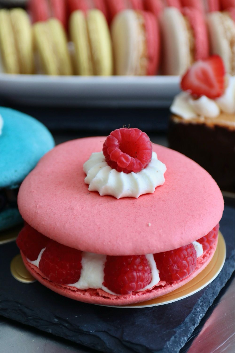 Macaron-Törtchen Himbeere