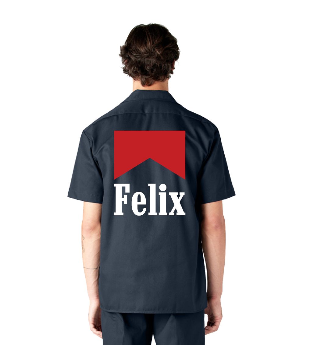 Navy Blue Felix Dickies Bowling Shirt