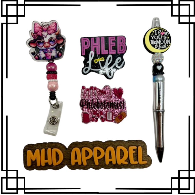 Phlebotomist Badge Reel &amp; Pen Set