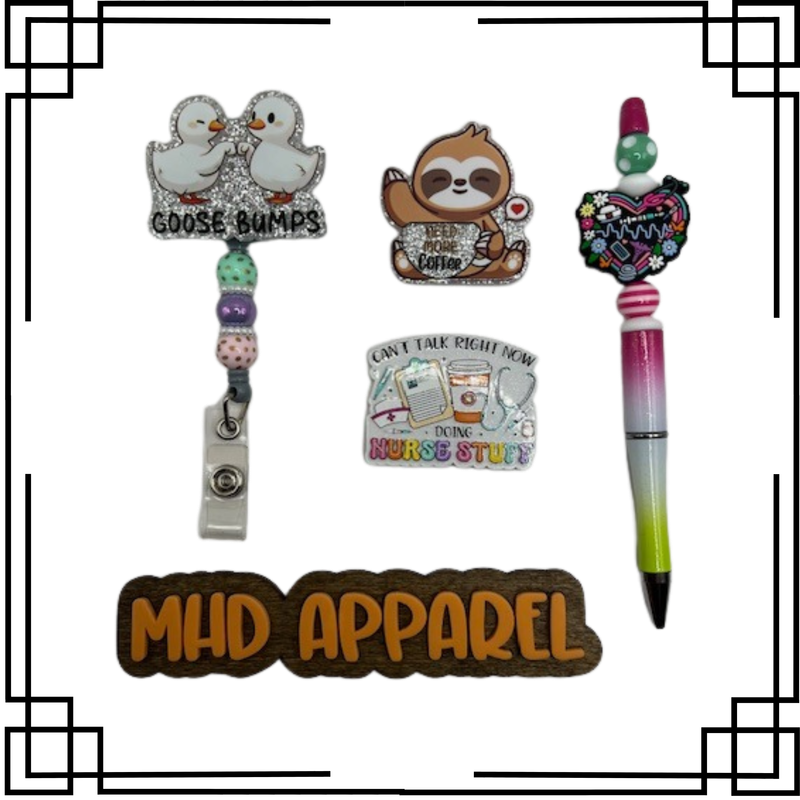Doing Nurse Things/Goose Bumps Badge Reel &amp; Pen Set