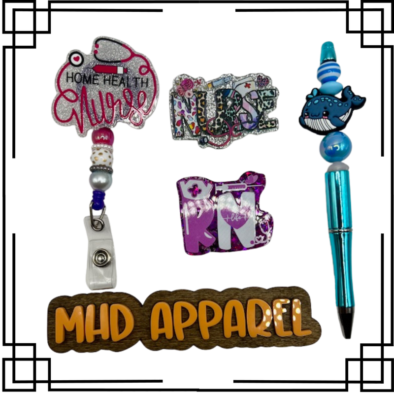 Home Health Nurse Badge Reel &amp; Pen Set