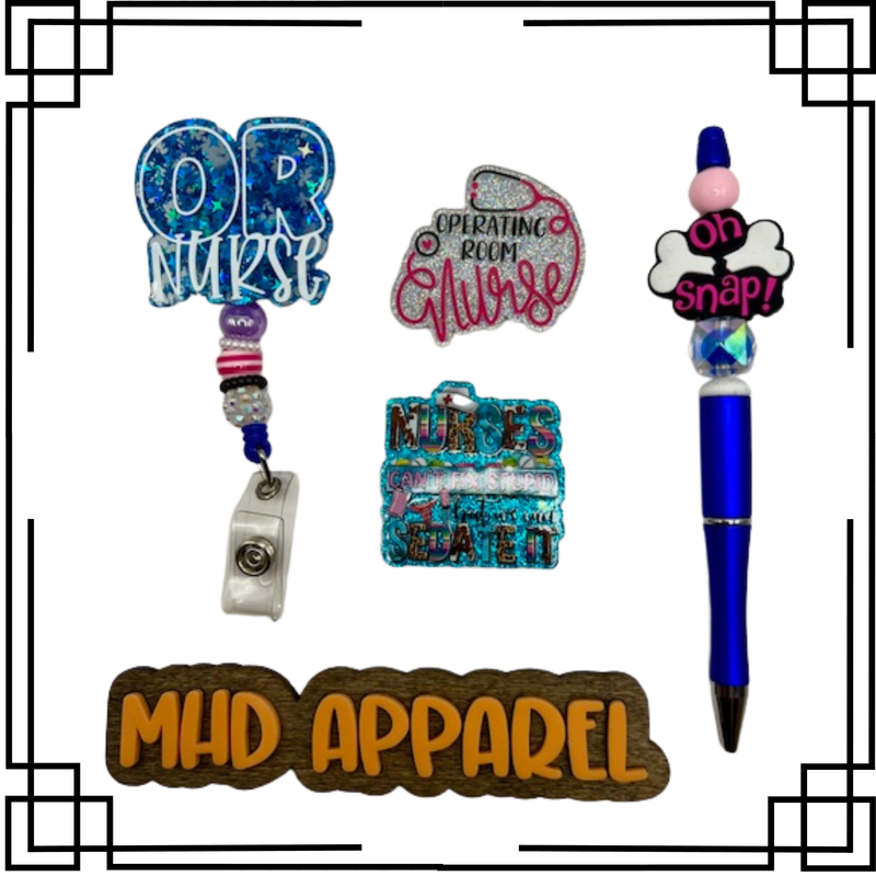 OR Nurse Badge Reel &amp; Pen Set