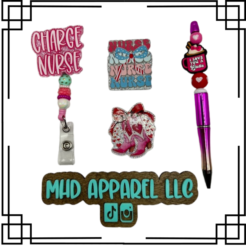 Charge Nurse Badge Reel &amp; Pen Set