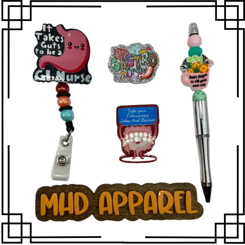 GI Nurse Badge Reel &amp; Pen Set