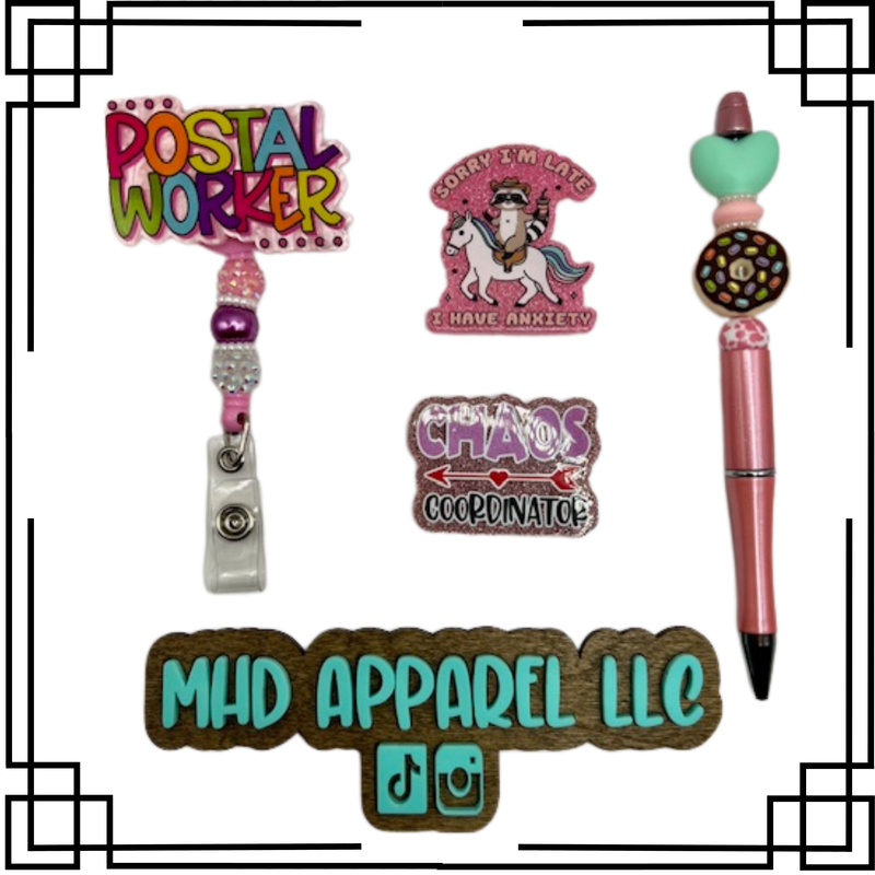 Postal Worker Badge Reel &amp; Pen Set