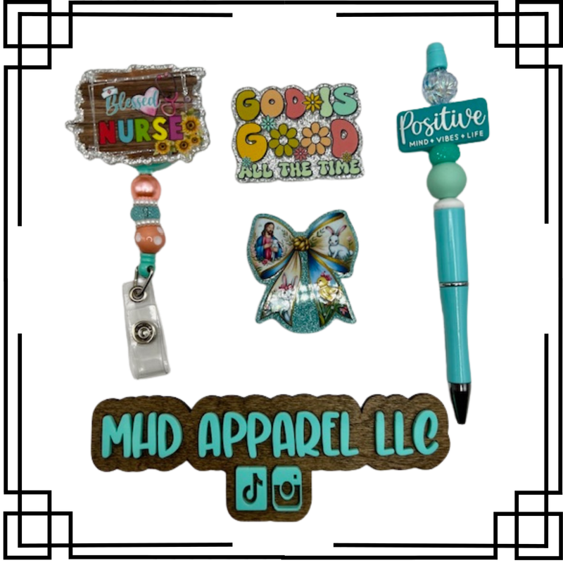 Blessed Nurse Badge Reel &amp; Pen Set