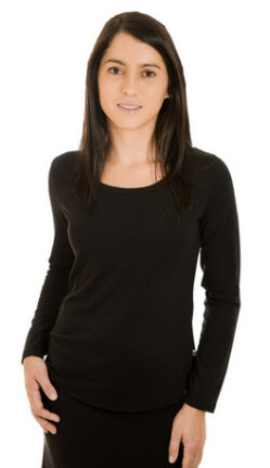 Bamboo Textiles Womens Lottie Long Sleeve Shirt, Color: Black, Size: 8