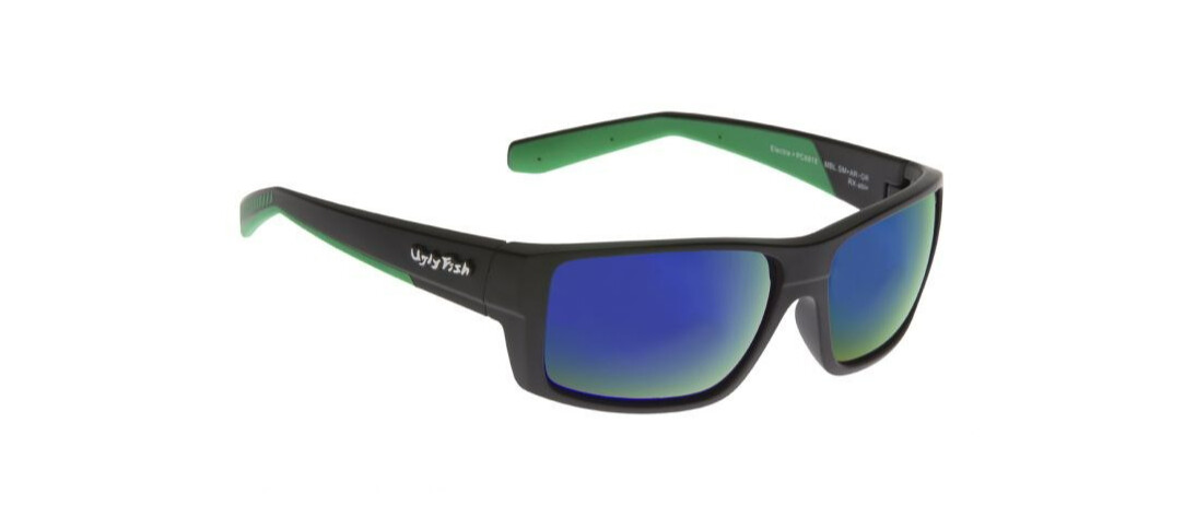 Ugly Fish Best Ugly&#39;s Polycarbonate Sunglasses, Frame/Lens: PC6818 Matt Black/Green
