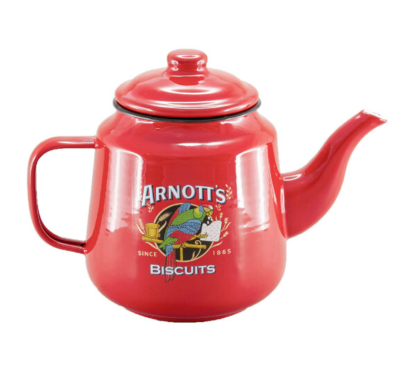 Australian Heritage Enamel Teapot Range, Title: Teapot - Red Arnotts