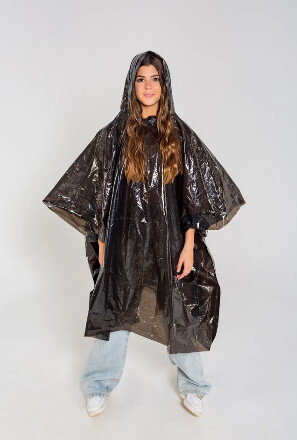 Ugly Fish Ugly Rain Poncho, Color: Black