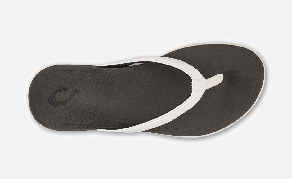 Olukai Ho&#39;opio Womens Thong - White, Size: 6, Color: White/Black