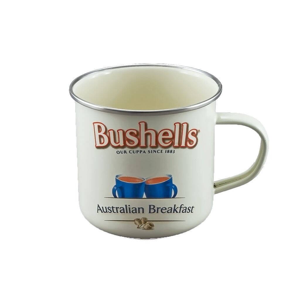 Australian Heritage Icon Enamel Mug Range, Title: Mug 2 Pack - Bushells Tea