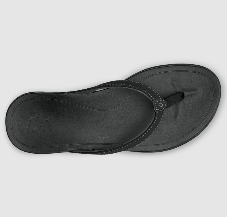 Olukai Ho&#39;opio Womens Thongs - Onyx, Size: 5, Color: Onyx/Onyx
