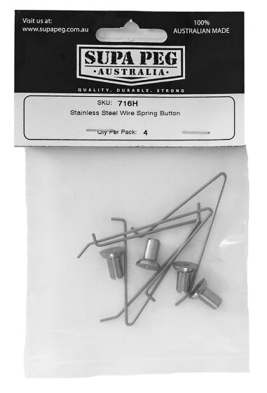 SupaPeg Tent Pole Spares and Accessories, Title: Stainless Wire Spring Button 4 Pack