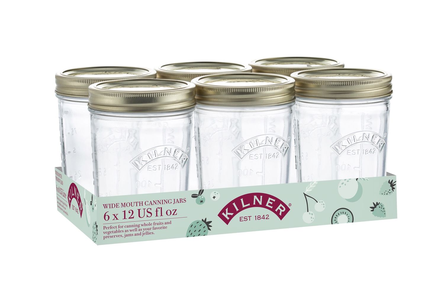 Kilner Wide Mouth Preserve Jar Range &amp; Spares, Product: Set Of 6/350ml