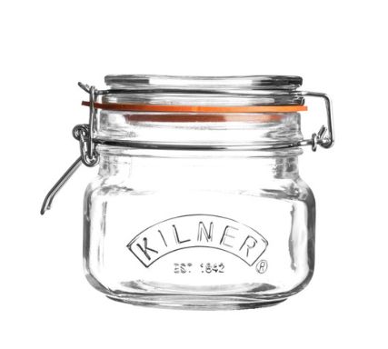 Kilner Square Clip Top Jar Range &amp; Replacement Seals, Size: 500ml