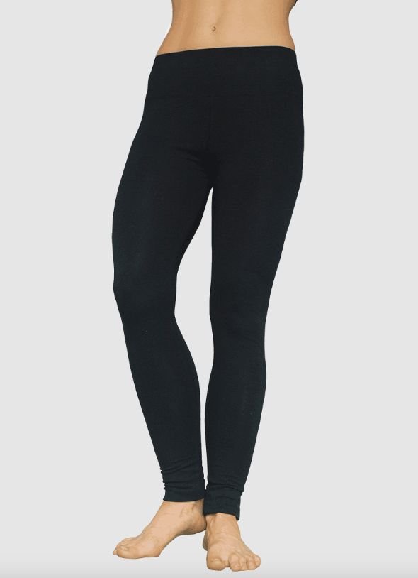 Bamboo Textiles Full Length Unisex Legging, Color: Black, Size: Small