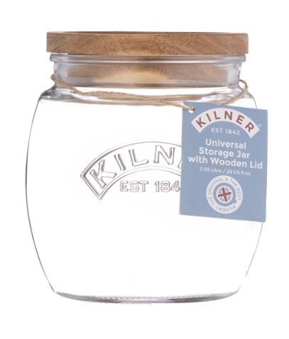 Kilner Universal Jar  Wooden Lid Range, Size: 850ml