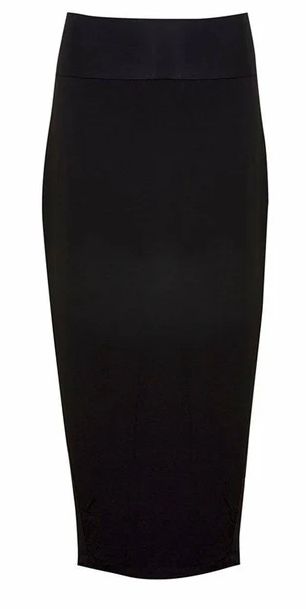 Bamboo Textiles Long Tube Skirt, Color: Black, Size: Size 8