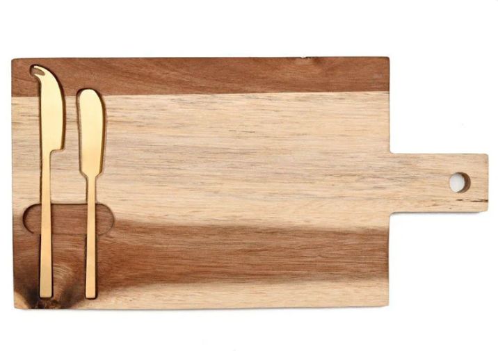 Cerve Acacia Paddle Board with Cheese Knife Set
