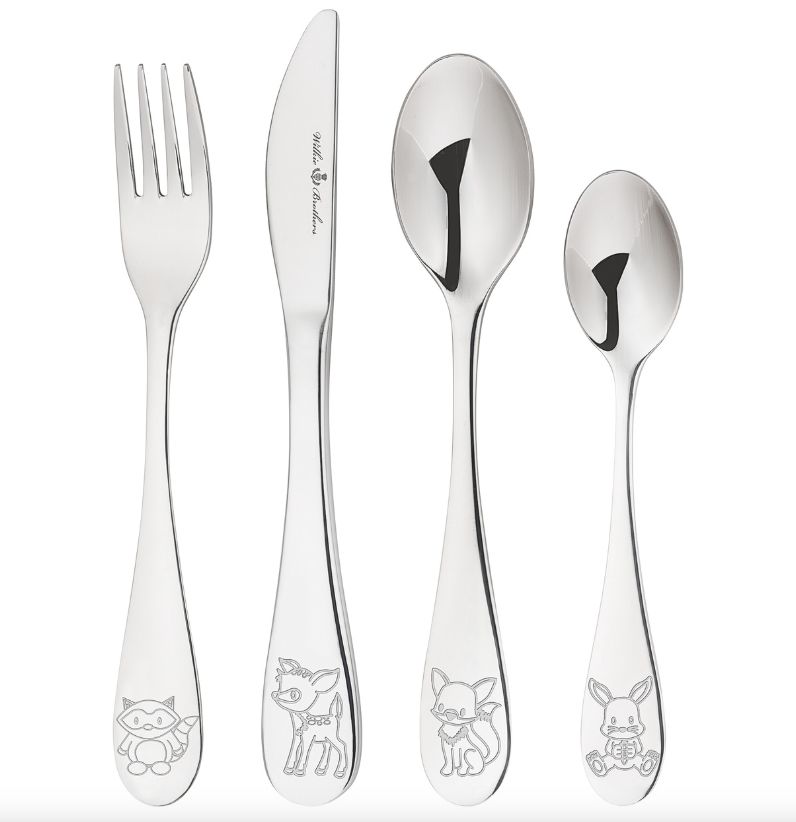 Wilkie Brothers Kids 4pce Cutlery Sets, Style: Woodland 4Pce