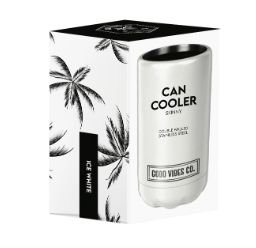 Good Vibes Double Walled Can Cooler Range, Title: Ice White