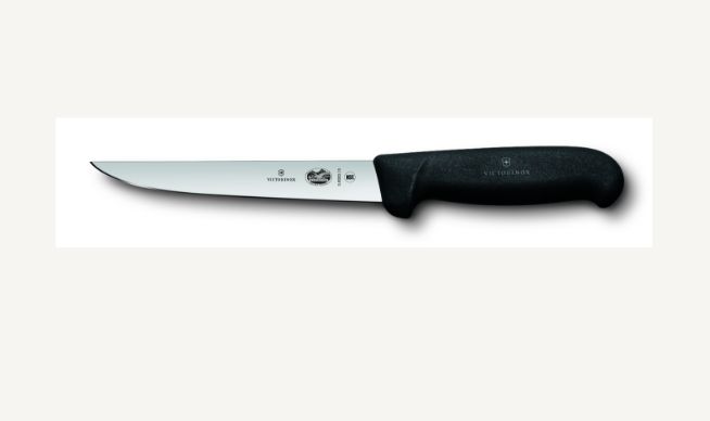 Victorinox Professional Boning Knife Range, Title: Boning 12cm Wide Straight - Fibrox Black