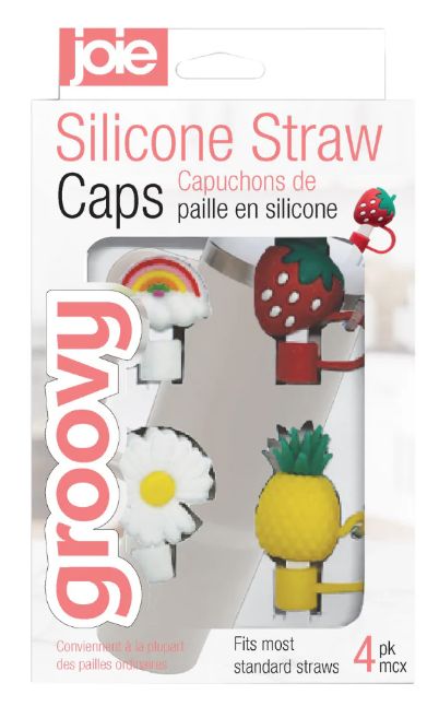 Joie Groovy Silicone Straw Caps 4 Pack