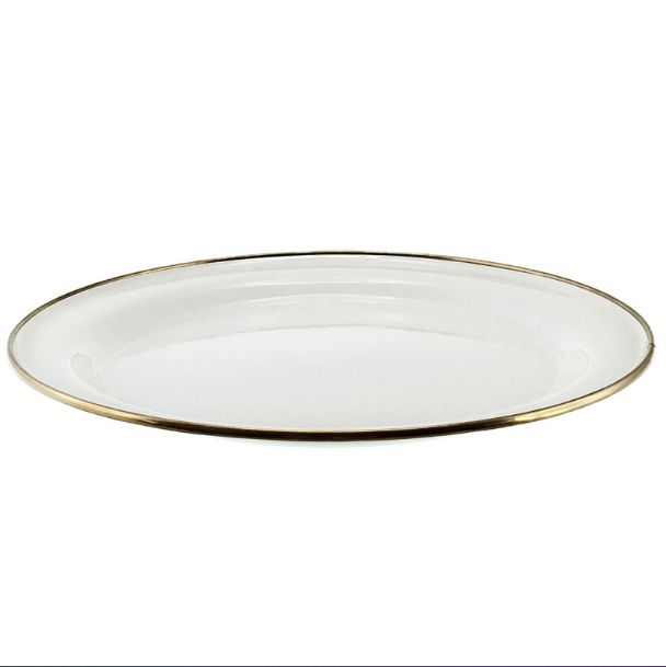 Falcon Enamel Dinnerware - Copper Rim, Title: Dinner Plate - Copper Rim