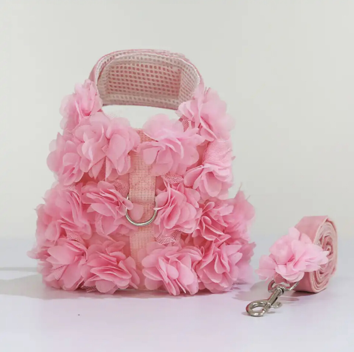 LUXURY FLOWER GIRL DOG HARDNESS AND LEASH SET