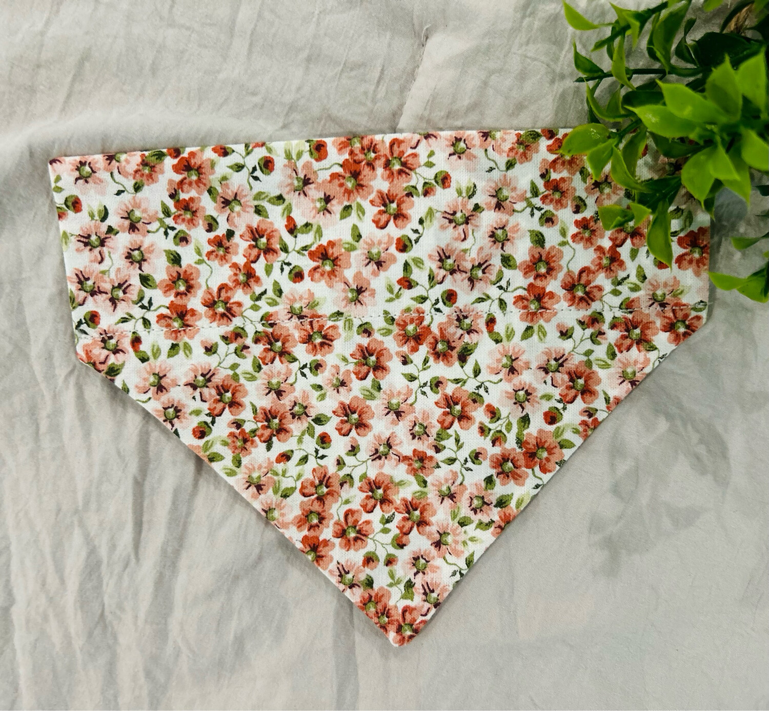 PEACH FLORAL FLOWER PRINT BANDANA