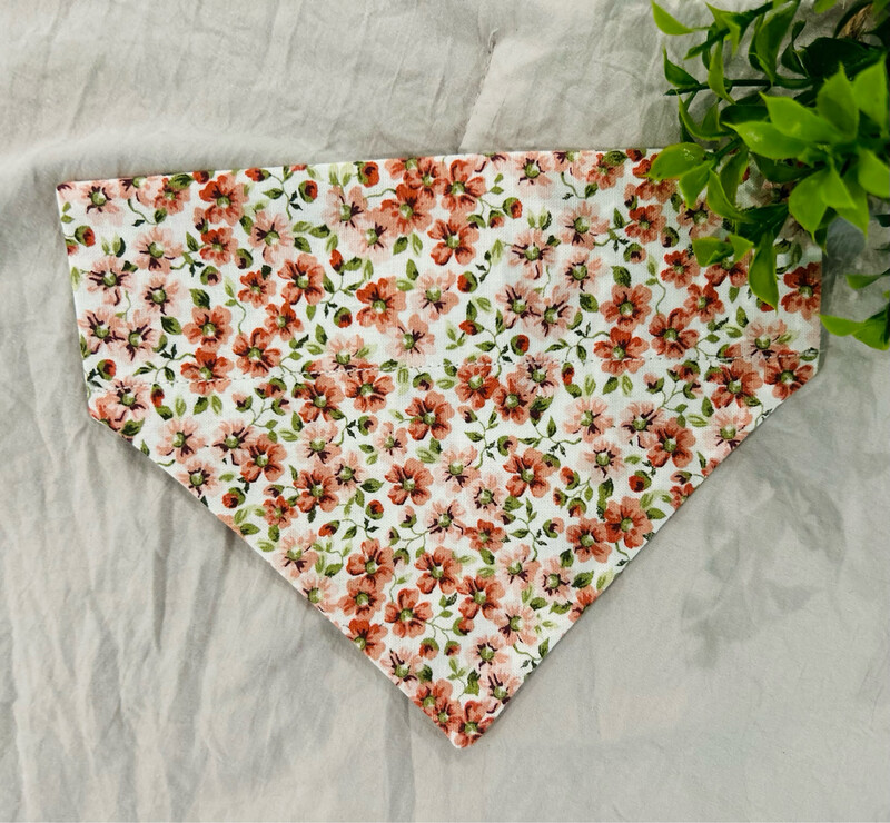 PEACH FLORAL FLOWER PRINT BANDANA