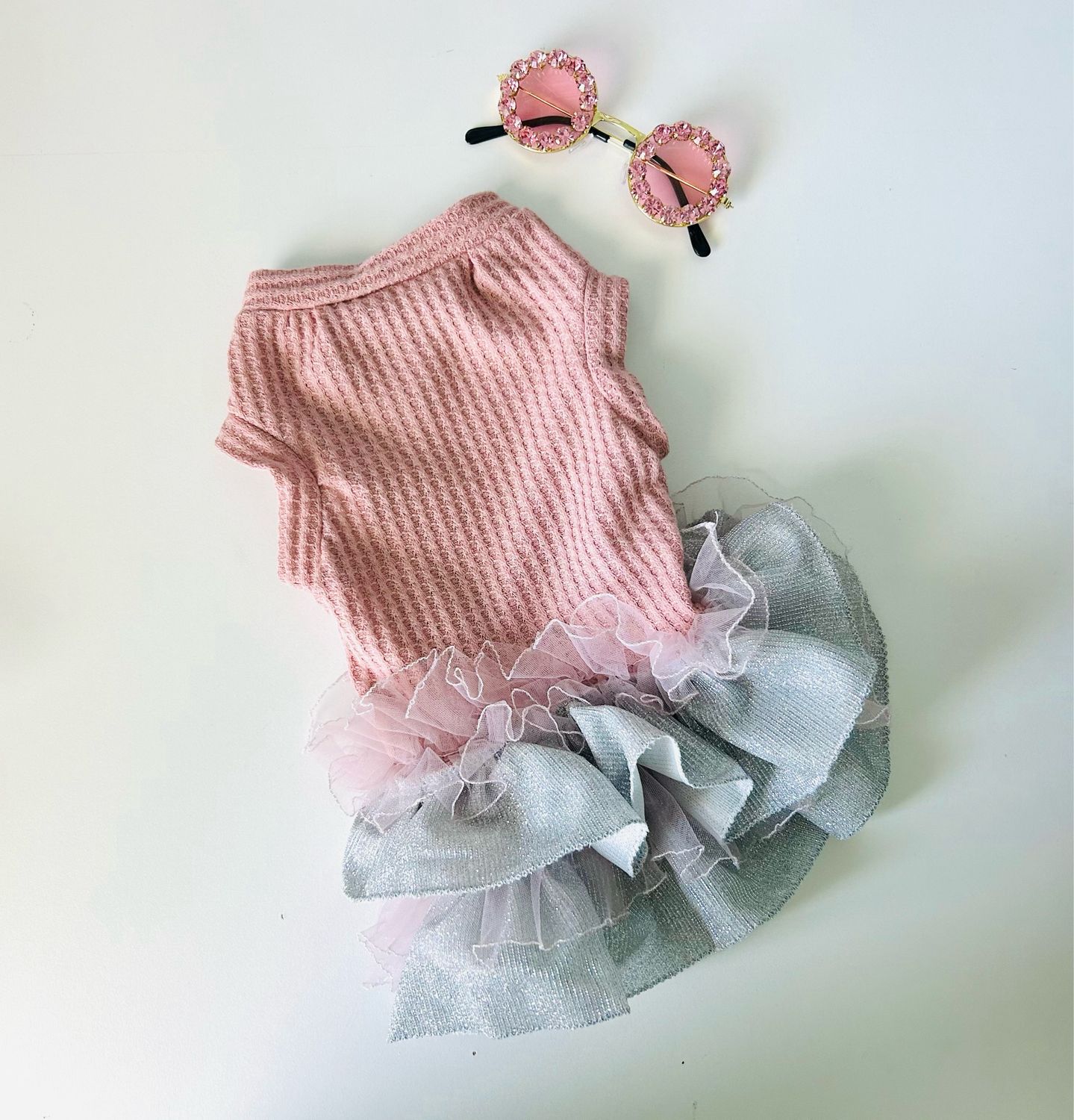 BOUTIQUE PINK AND SILVER DRESS