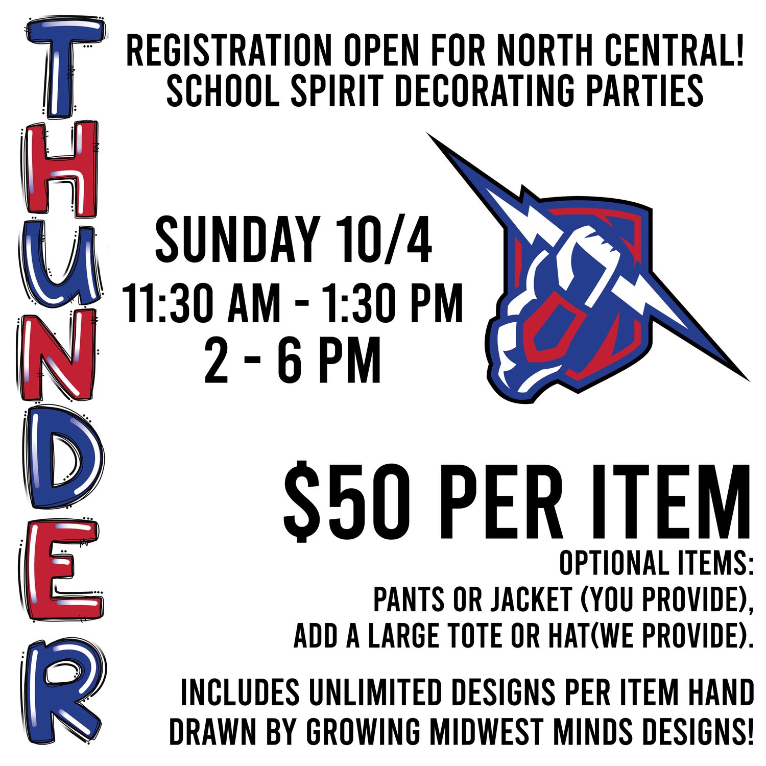 School Spirit Decorating Party - North Central Thunder