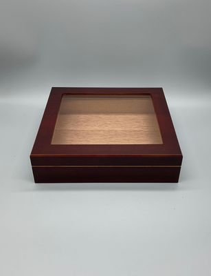 Humidors Mahogany Finish, 15-20 Cigars, Glass Top