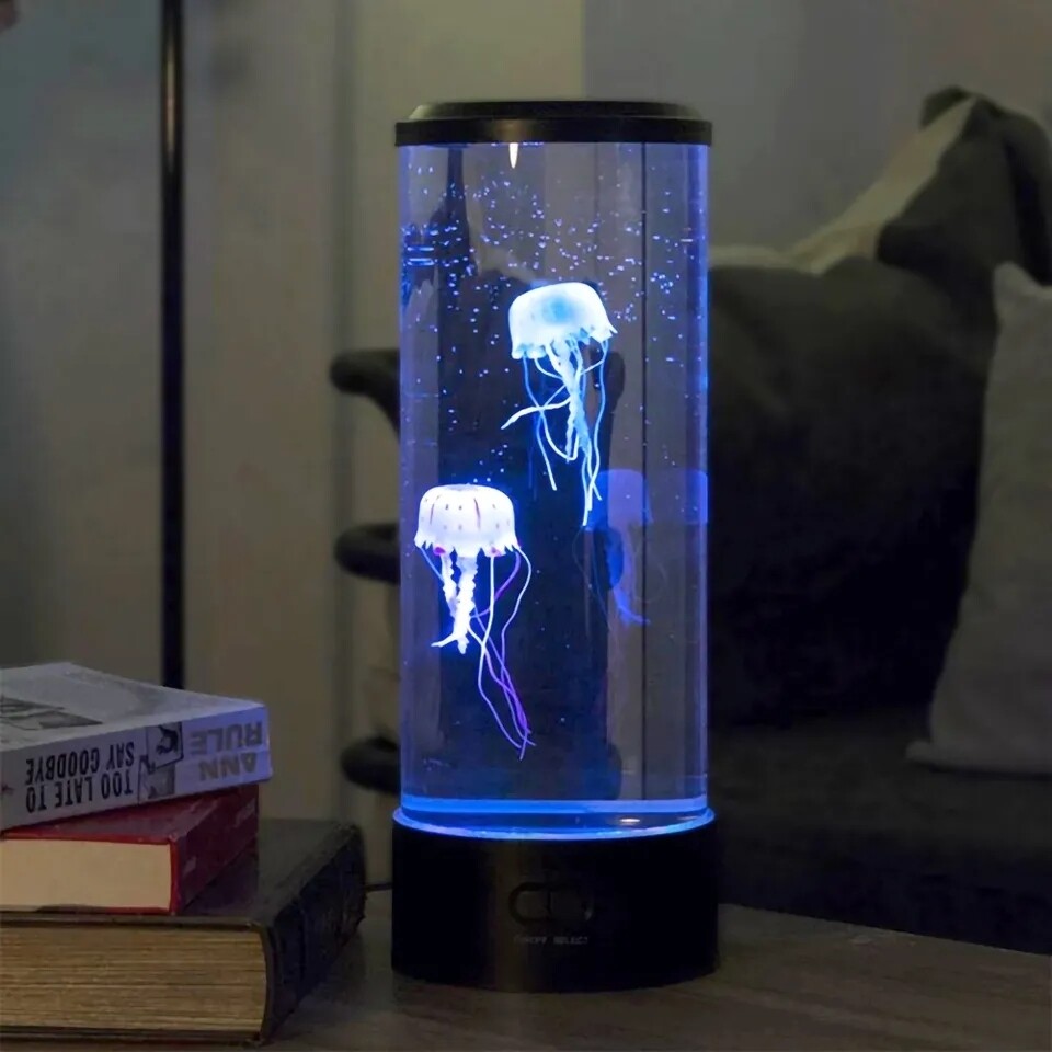 Color Changing Jellyfish Lamp USB Battey Powered Table Night Light Home Bedroom Decor
