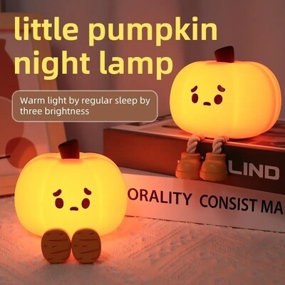 Cute Pumpkin Silicone Lamp USB Rechargeable Timing Bedside Atmosphere Decoration Light, Halloween