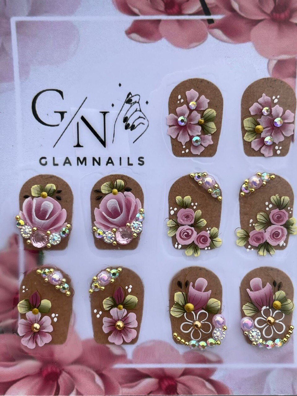 Pink Rose With Swarovski