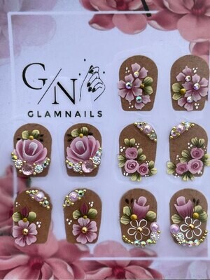 Pink Rose With Swarovski